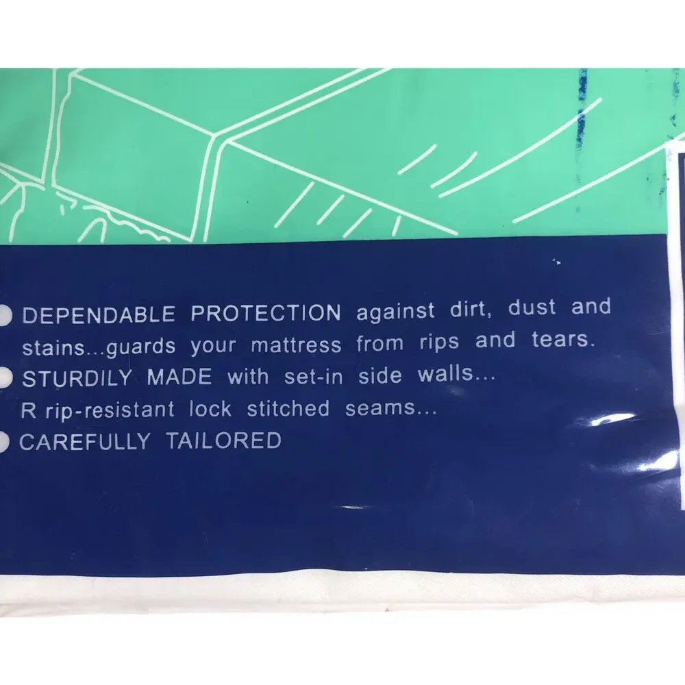 Mattress Protector Fitted Twin Size Vinyl WAC Home Fashions